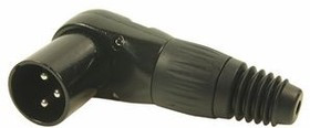 FC619303, XLR Connector, Plug, Right Angle, Cable Mount, Poles - 3