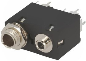 ACJM-MVD985-2S, Гнездо, Jack 3,5мм + Jack 6,35мм, "мама", mono, прямой, на панель