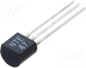 NTE47, Транзистор: NPN, биполярный, 45В, 0,2А, 0,625Вт, TO92