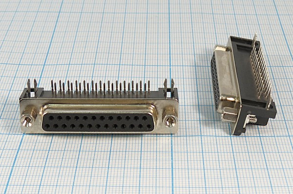 ГнездоD-SUB, 25HP, на плату, угл 7,2мм, DRB-25FA; №452 гн D-SUB\25HP\\плат\угл 7,2мм\DRB-25FA