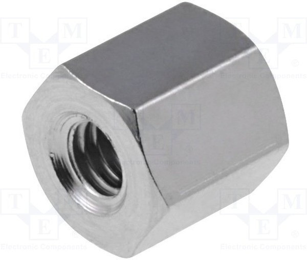 112X05, Дистанцирующая стойка с резьбой, Внутр.резьба M2,5, 5мм, латунь