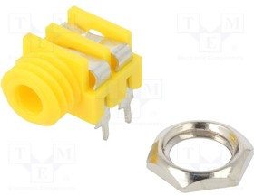 CL1384Y, Гнездо; Jack 3,5мм; "мама"; mono; с выключателем; угловой 90°