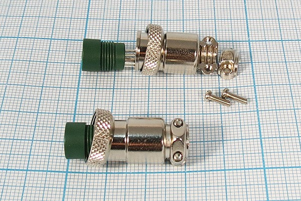 Разъем микрофонный MIC12 розетка, контакты 4P, монтаж на кабель, М12, N12-4(P)