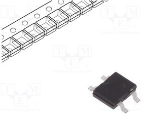 MB1F-LGE, Диодный мост: однофазный, 100В, If: 0,5А, Ifsm: 35А, MBF, SMT
