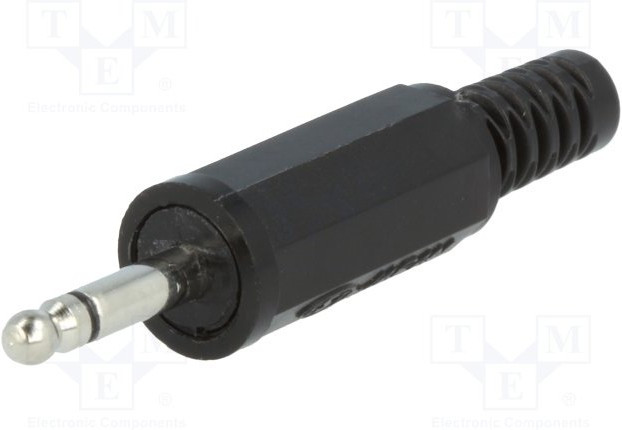 KLS1B, Вилка, Jack 2,5мм, "папа", mono, с амортизатором, Кол-во полюсов: 2