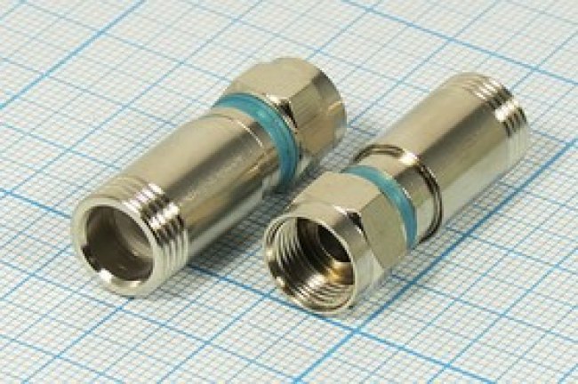 Штекер F, на кабель RG6, под обжим, герметичный, никель; №1901 шт F\RG6\\обж\герметич\\ SAT50/700/703/ DG113/TS703J