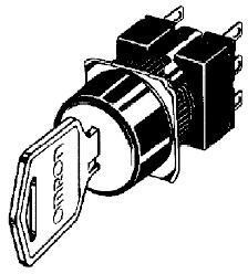 A165K-T2MR-2, Keylock Switches RND 2POS MAINT LEFT DPDT Selector Switch