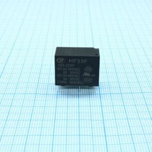 HF33F/024-ZS3F, Реле силовое 5А одна группа на переключение катушка 24В HF33F/024-ZS3F, Реле силовое 5А одна группа на переключение катушка 24В