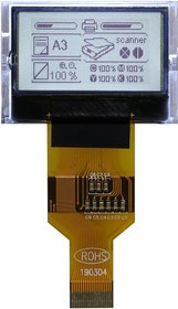 MDCOG128064A6W-FPTLW, Графический ЖК-дисплей, 128 x 64 Pixels, Черный на Белом, 3.1В, Параллельный, Полупрозрачный