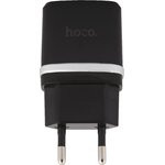 Блок питания (сетевой адаптер) HOCO C12 с 2 USB портами 2,4 A черный