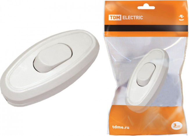 SQ1806-0021, Выключатель на шнур белый 6А 250В SQ1806-0021, Выключатель на шнур белый 6А 250В