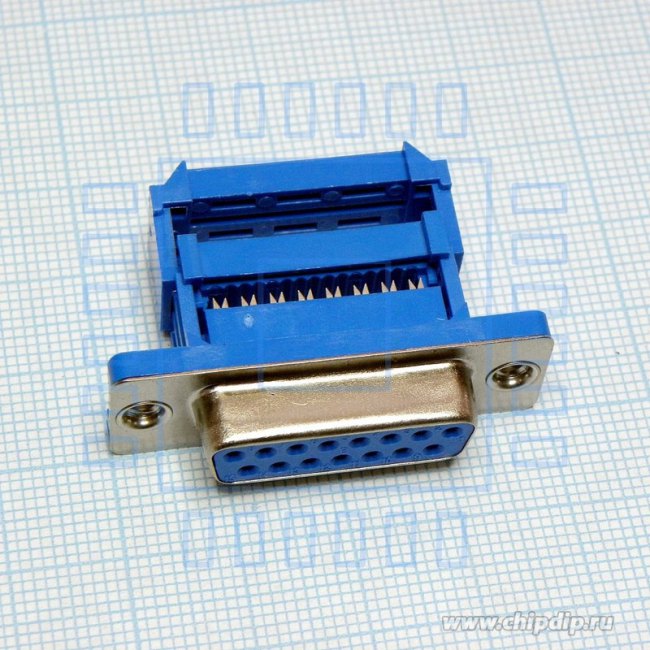DS1036-15FPU2PX-YT, (DI-15F), Гнездо 15 pin на шлейф