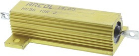HS50-10KJ, Резистор: проволочный, с радиатором, винтами, 10кОм, 50Вт, ±5%
