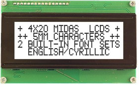 MC42005A6WR-FPTLW-V2, LCD MODULE, COB, FSTN, 20X4, PARALLEL