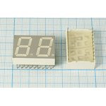 Светодиодный дисплей красный, 7 сегментов, 2 разряда, высота 14,2 мм, 12000 мкд, HDSP-5523; №5254 R