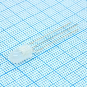 FYL-5019URUGW1B, Светодиод 5мм/красный/625нм/300мкд - зеленый/572нм/ 260мкд/белый матовый/50°