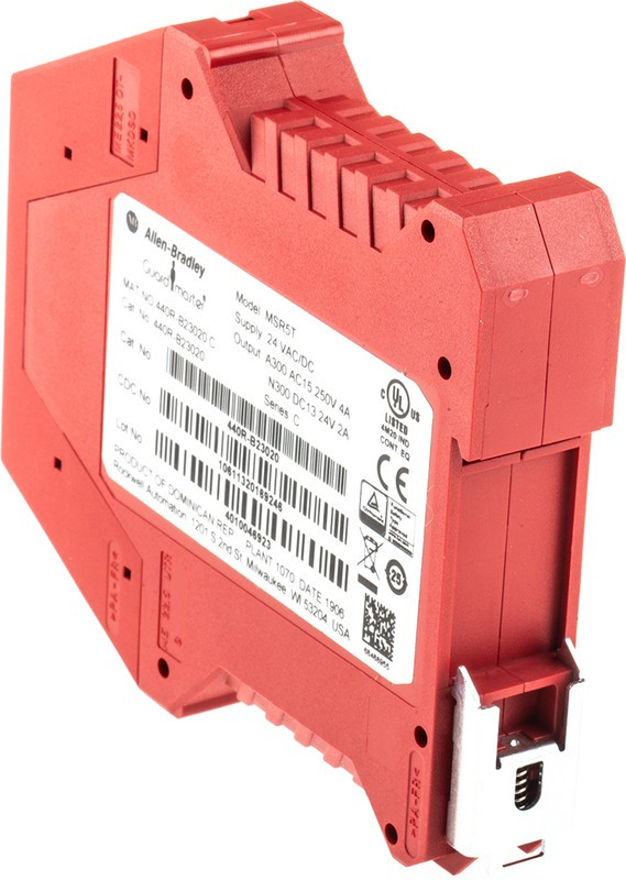 440R-B23020, Single-Channel Safety Switch/Interlock Safety Relay, 24V ac/dc, 3 Safety Contacts