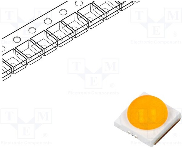 PK2N-4LPE-SASD, Power LED; amber (PC amber); 130°; 1000mA; ?d: 587.8?590.4nm; 3535