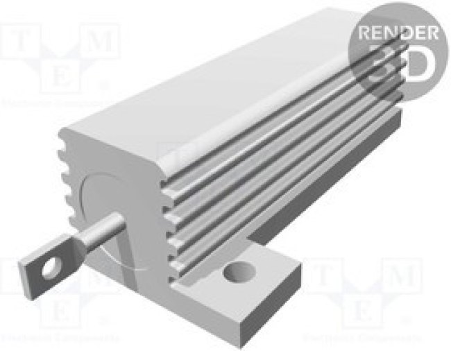 AX50WR-3R3, Резистор: проволочный, с радиатором, винтами, 3,3Ом, 50Вт, ±5%