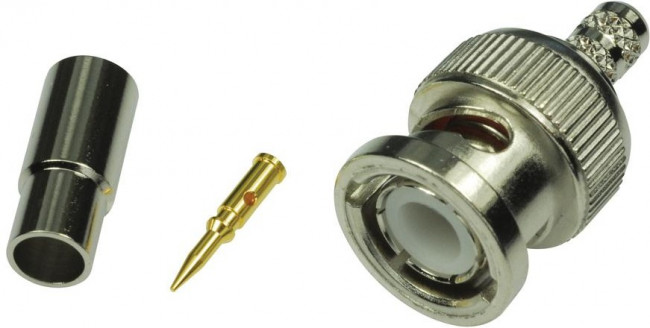 112128, RF Connectors / Coaxial Connectors BNC ST CRIMPPLUG RG58T 50 OHM 3PC DC