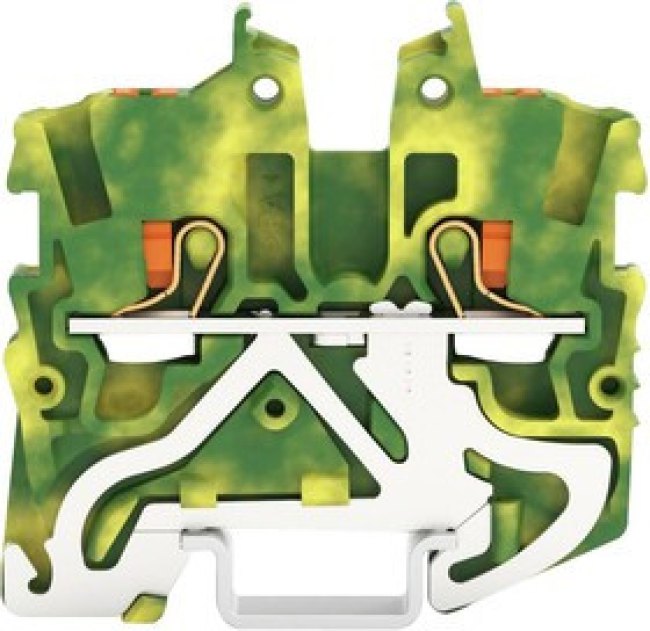 2 wire mini protective earth terminal block, push-in connection, 0.14-1.5 mm², 2 pole, 13.5 A, 6 kV, yellow/green, 2250-1207 2 wire mini protective earth terminal block, push-in connection, 0.14-1.5 mm², 2 pole, 13.5 A, 6 kV, yellow/green, 2250-1207