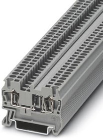 3036262, ST 2.5-DIO/L-R Series Grey DIN Rail Terminal Block, Single-Level, Spring Clamp Termination
