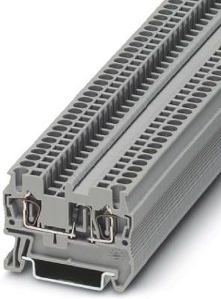 3036262, ST 2.5-DIO/L-R Series Grey DIN Rail Terminal Block, Single-Level, Spring Clamp Termination