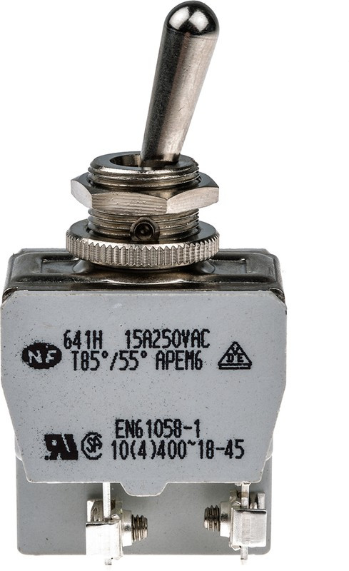 641H, Toggle Switch ON-OFF 10 A / 15 A DPST