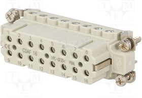 CDSHM09, Разъем: HDC, "папа", CDSH, PIN: 9, 9+PE, размер 44.27, 10А, 400В