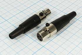 Гнездо микрофонное miniXLR\3P\каб\B8,5\ \MC981-3P;№2823 гн мик miniXLR\3P\каб\ B8,5\\MC981-3P