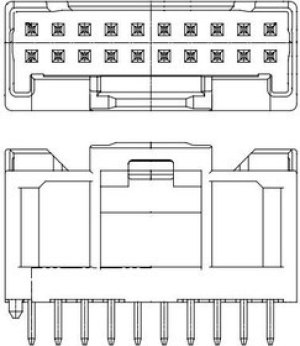 503091-1421, Conn Wire to Board HDR 14 POS 2mm Solder ST Top Entry Thru-Hole Tray