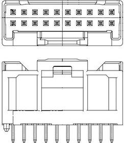 503091-1421, Conn Wire to Board HDR 14 POS 2mm Solder ST Top Entry Thru-Hole Tray