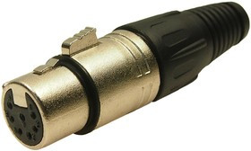 FC6182, Аудио разъем XLR, Female, 7 контакт(-ов), Штекер, Монтаж на Кабель, Контакты с Покрытием из