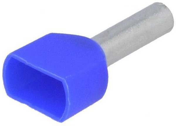 966144-8 (DTE02510), Наконечник 2 х 2.5мм² синий