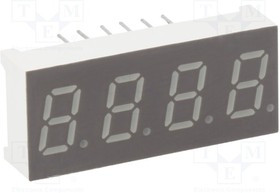 KW4-30GAGA, Дисплей: LED, 7-сегментный, 7,62мм, 0,3", II.зн: 4, желто-зеленый KW4-30GAGA, Дисплей: LED, 7-сегментный, 7,62мм, 0,3", II.зн: 4, желто-зеленый