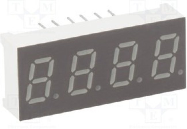 KW4-30GAGA, Дисплей: LED, 7-сегментный, 7,62мм, 0,3", II.зн: 4, желто-зеленый