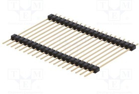 ZL2038-20, Штыревая планка, штыревой, "папа", PIN 20, двухуровневый, прямой, 3А, 250ВАС, длина 37,8 мм ZL2038-20, Штыревая планка, штыревой, "папа", PIN 20, двухуровневый, прямой, 3А, 250ВАС, длина 37,8 мм