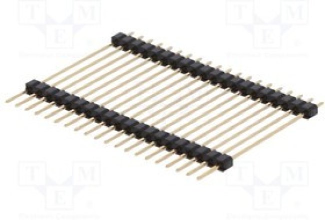 ZL2038-20, Штыревая планка, штыревой, "папа", PIN 20, двухуровневый, прямой, 3А, 250ВАС, длина 37,8 мм