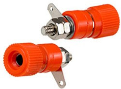 1-650, гнездо банан 33мм пластик на корпус красный