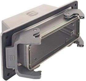 19628241121, Panel Mount Housing 180° 24/B Shell Size Aluminum Die Cast Han®