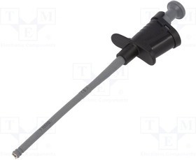 SKPS 6780 NI / SW, Щуп-зажим, "крокодил", 6А, черный, Покрытие: никелированные, 4мм