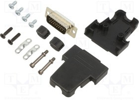 TRI-P-15-HDP26-K, Разъем D-Sub; PIN: 26; вилка; "папа"; пайка; на провод; черный