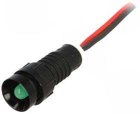 LG-D5-220DC, Индикат.лампа: LED, вогнутый, 220ВDC, Отв: d11мм, IP40, пластик