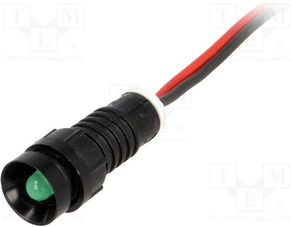 LG-D5-220DC, Индикат.лампа: LED, вогнутый, 220ВDC, Отв: d11мм, IP40, пластик