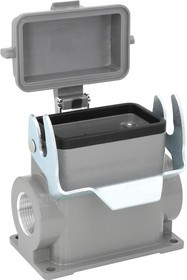 MP009388, Разъем для тяжелых условий, Основа, сквозной монтаж с гайкой, ввод сбоку, Корпус из Алюминия MP009388, Разъем для тяжелых условий, Основа, сквозной монтаж с гайкой, ввод сбоку, Корпус из Алюминия