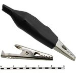 AG-110A-C (8-0027 black), Зажим "Крокодил" с изолятором черный, 10А, 43.5мм