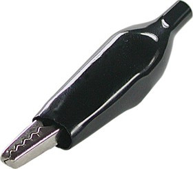 AG-110A-C (8-0027 black), Зажим "Крокодил" с изолятором черный, 10А, 43.5мм