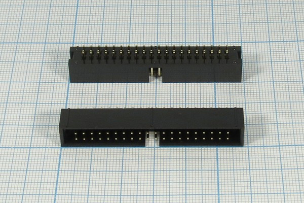 Разъем (IDC) BH-40 вилка, шаг P2.54x2.54, контакты 40P, на плату, BH-40 Разъем (IDC) BH-40 вилка, шаг P2.54x2.54, контакты 40P, на плату, BH-40