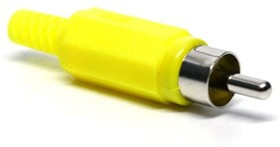 174-0154-E, RCA Phono Connectors YL HANDLE W/ STR RL