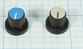 Ручка круглая диаметр 17,5мм, диаметр регулятора 6.0мм, пластик, черный/серый, CPP; №9912 ручка d6,0